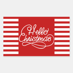 Rectangular Hola Navidades Pegatina de vacaciones