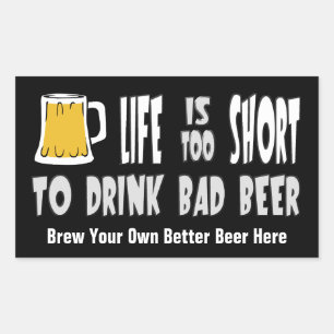 Rectangular Homebrewing o breves tu propio pegatina gracioso d