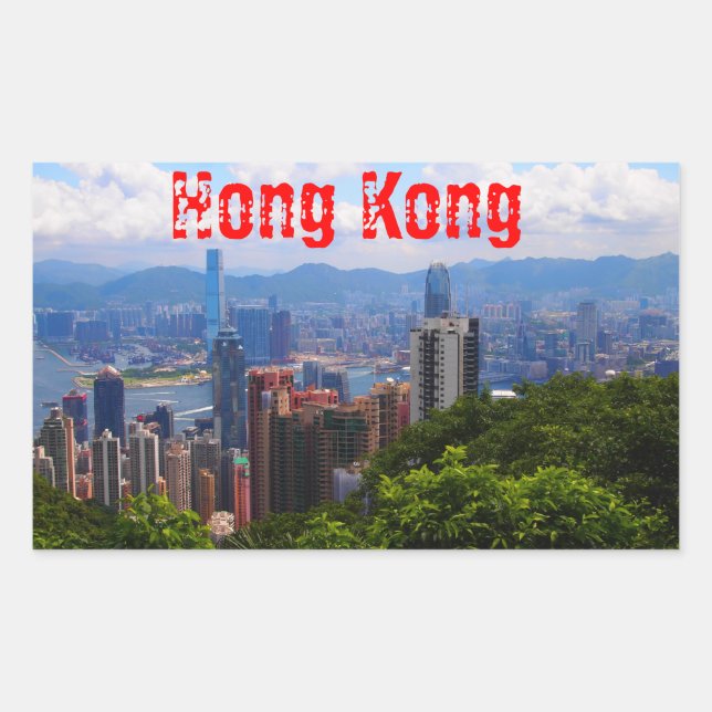 Rectangular Hong Kong - Pegatina Pico Victoria (Anverso)