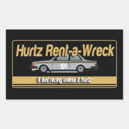 Rectangular Hurtz Rent-a-Wreck Pegatina