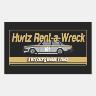 Rectangular Hurtz Rent-a-Wreck Pegatina