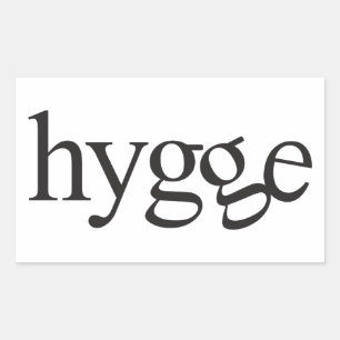 Rectangular Hygge Black and White Pegatina