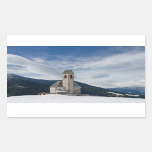 Rectangular Iglesia de St. Jacobo en pegatina del rectángulo