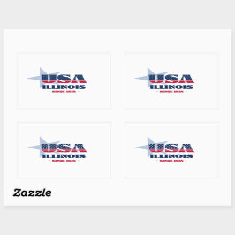 Rectangular Illinois Mi Pegatina del Estado de Origen