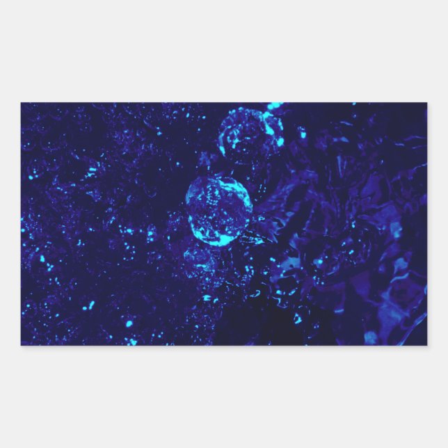 Rectangular Jacuzzi azul Burbujas Rectángulo Pegatina (Anverso)