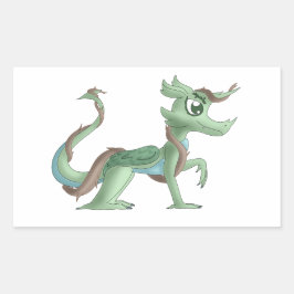 Rectangular Jade, el Pegatina Dragón