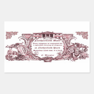 Rectangular Jane Austen: Pegatina de Bolas Abiertas