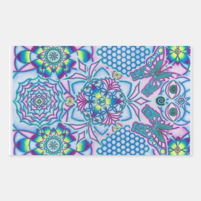 Rectangular Jurema Visions DMT pegatina (Anverso)