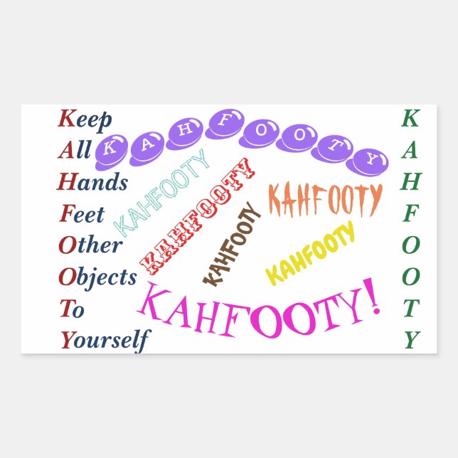 Rectangular ¡KAHFOOTY! Pegatina (Anverso)