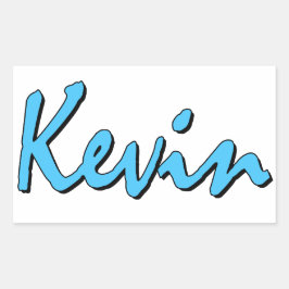 Rectangular Kevin Pegatina Blue
