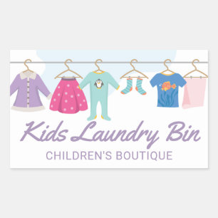 Rectangular Kids Clothing Store Boutique Pegatina