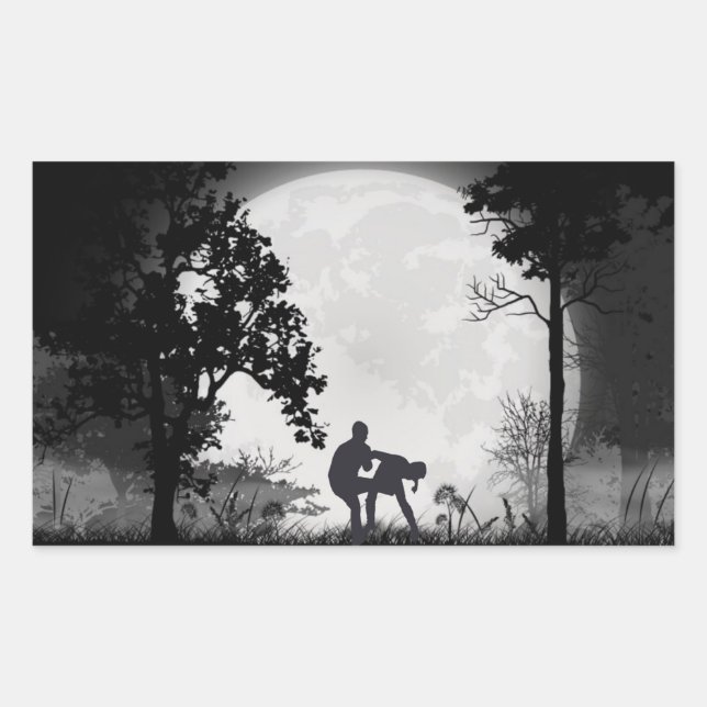 Rectangular Krav Maga Artes Marciales Groin Kick Pegatina (Anverso)