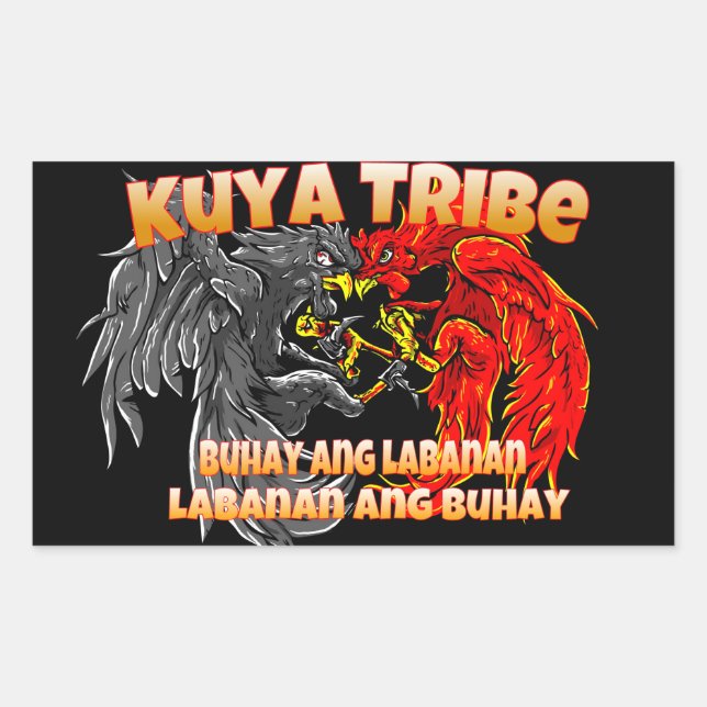 Rectangular Kuya Tribe Glossy Pegatina (Anverso)