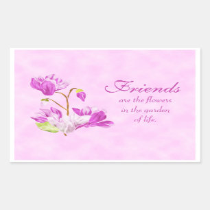 Rectangular La acuarela florece al pegatina