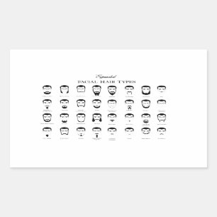 Rectangular La barba elegante mecanografía al pegatina