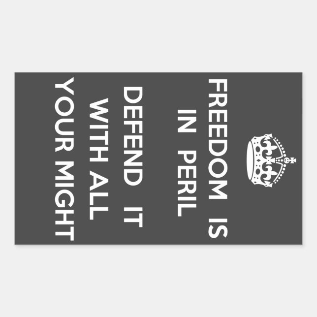 Rectangular La libertad está en peligro Pegatina (Anverso)