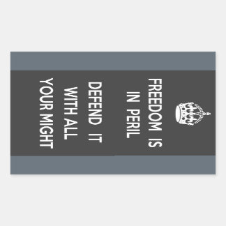 Rectangular La libertad está en peligro Pegatina