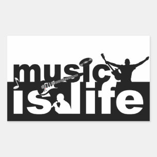 Rectangular La música es pegatina de la vida