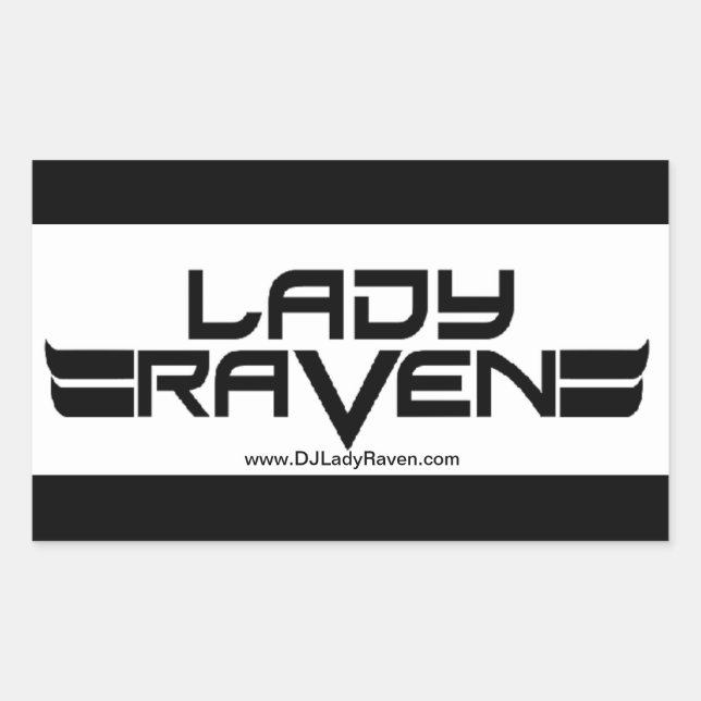 Rectangular Lady Raven Pegatina (Anverso)