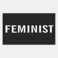 Letras blancas audaces y feministas sobre pegatina