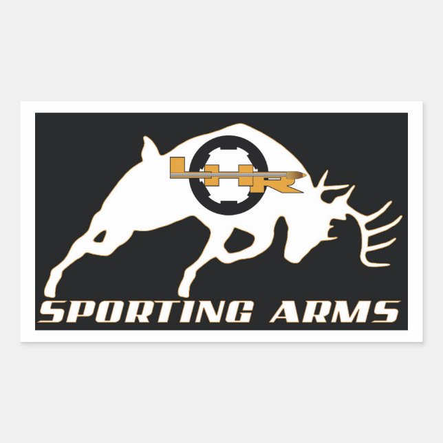 Rectangular LHR Sporting Arms Buck Pegatina (Anverso)