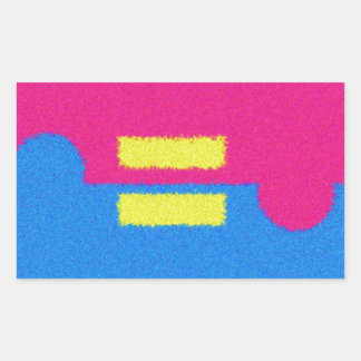 Rectangular Logo de Equal Rights, Pegatina de estilo de impres