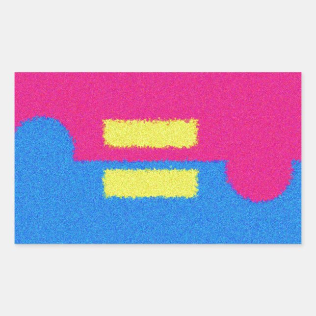 Rectangular Logo de Equal Rights, Pegatina de estilo de impres (Anverso)