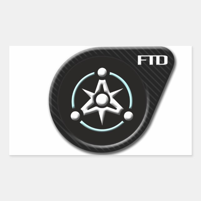 Rectangular Logotipo del pegatina de FTD (Anverso)