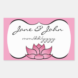 Rectangular Loto exquisito en Pegatina rosa