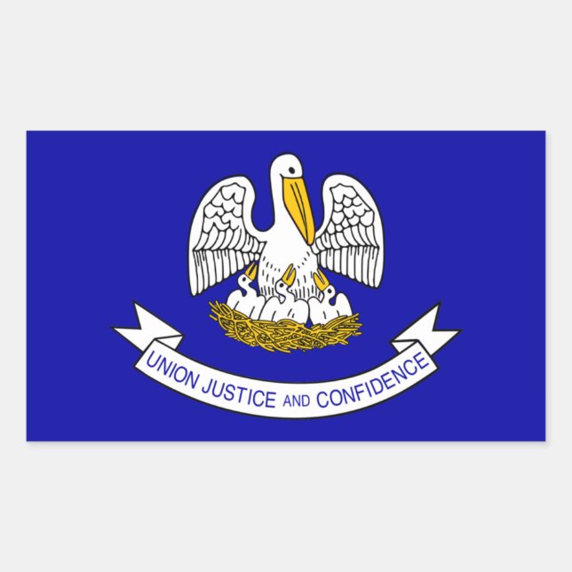 Rectangular Louisiana State Flag Pegatina (Anverso)
