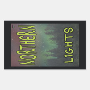 Rectangular Luces del norte - SOS Pegatina 4pk
