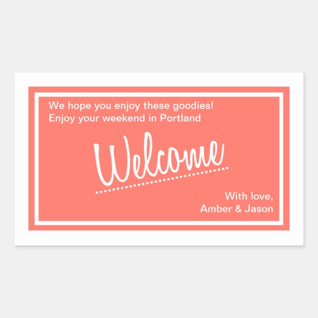 Rectangular Lucky In Love - Bienvenido Pegatina de la bolsa -  (Anverso)