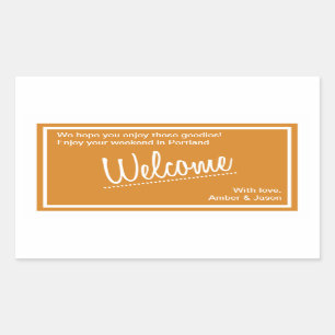 Rectangular Lucky In Love - Welcome Bag Pegatina - Tangerine