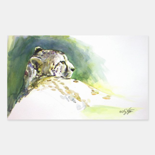 Rectangular Majestic Cheetah Pegatina (Anverso)
