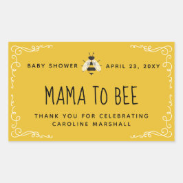 Rectangular Mamá rústica para besar a Pegatina de Baby Shower 