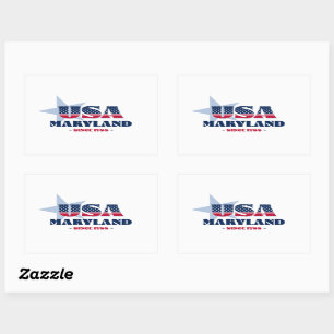 Rectangular Maryland Mi Pegatina del Estado de origen