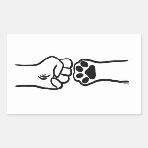 Rectangular Mascota Fist Bump Pegatina