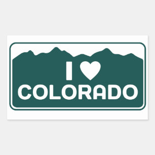 Rectangular Me encanta el Pegatina de Colorado