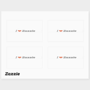 Rectangular Me encanta la pegatina de Zazzle