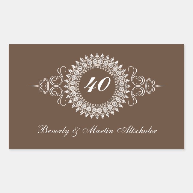 Rectangular Medallón cambia el Pegatina del aniversario número (Anverso)