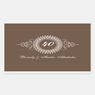 Rectangular Medallón cambia el Pegatina del aniversario número