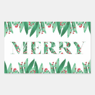 Rectangular MERRY pegatina