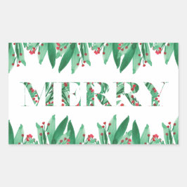 Rectangular MERRY pegatina