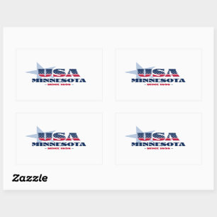 Rectangular Minnesota Mi Pegatina del estado de mi casa