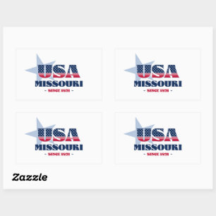 Rectangular Missouri Mi Pegatina del estado de origen