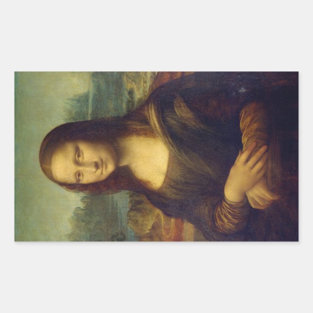 Rectangular Mona Lisa Rectangle Pegatina (Anverso)