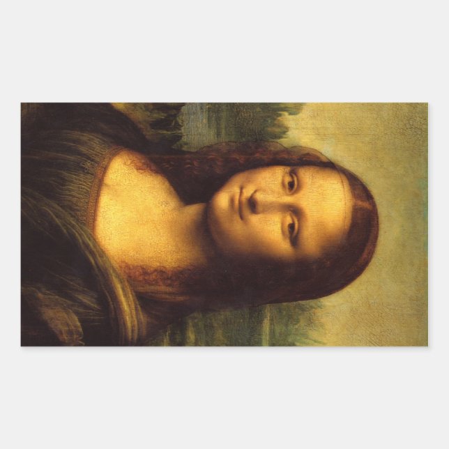 Rectangular Mona Lisa Rectangle Pegatina (Anverso)