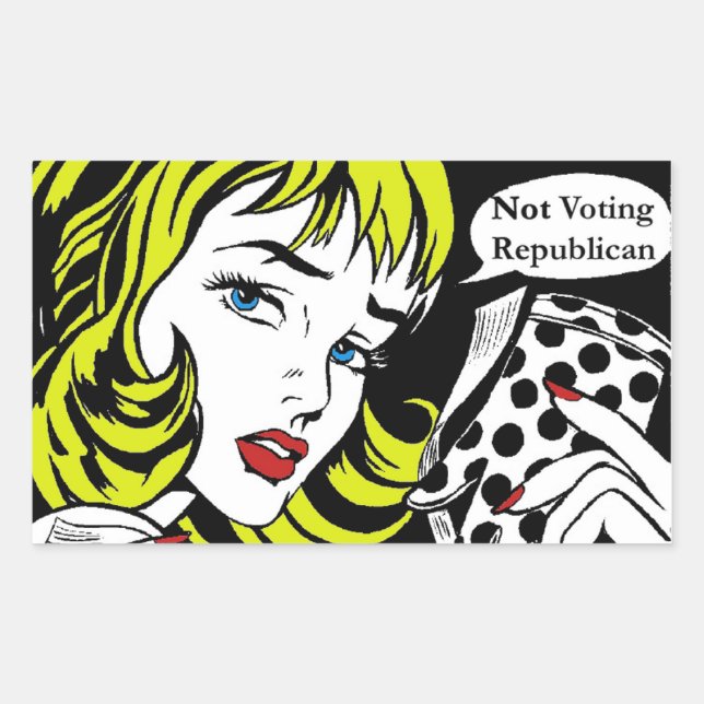 RECTANGULAR MUJERES QUE NO VOTAN PEGATINA DE LA PLAZA REPUBLIC (Anverso)