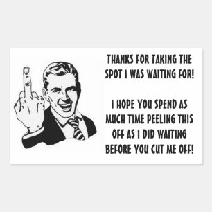 Rectangular Mún pegatina del aparcamiento del conductor