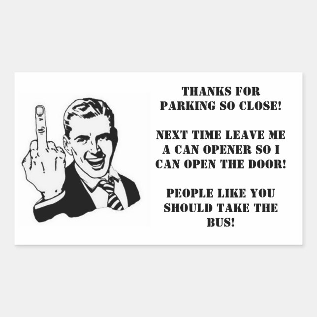 Rectangular Mún pegatina del estacionamiento del conductor (Anverso)